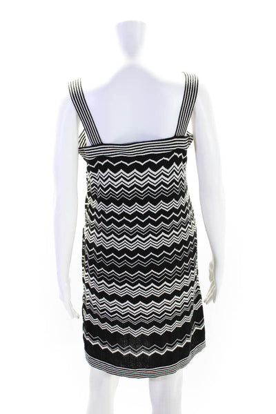 Missoni For Target Womens Square Neck Striped Knit Mini Dress Black White Size M