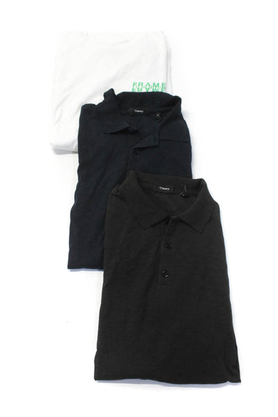Theory Frame Womens Black Collar Short Sleeve Polo Shirt Size S Lot 3