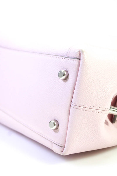 Coach Womens Light Pink Leather Zip Medium Satchel Bag Handbag