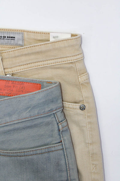 AG-ED Denim Jeans Shop Mens Straight Leg Jeans Pants Beige Size 28 29 Lot 2