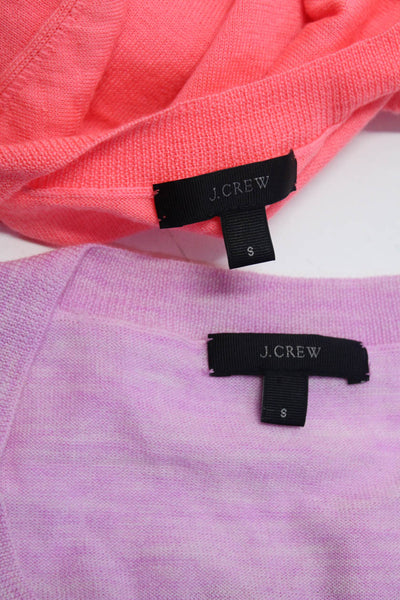 J Crew Womens V Neck Long Sleeves Pullover Sweaters Pink Size Small Lot 2