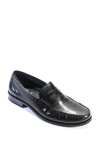 Cole Haan Mens Leather Apron Toe Pinch Grand Classic Penny Loafers Black Size 11