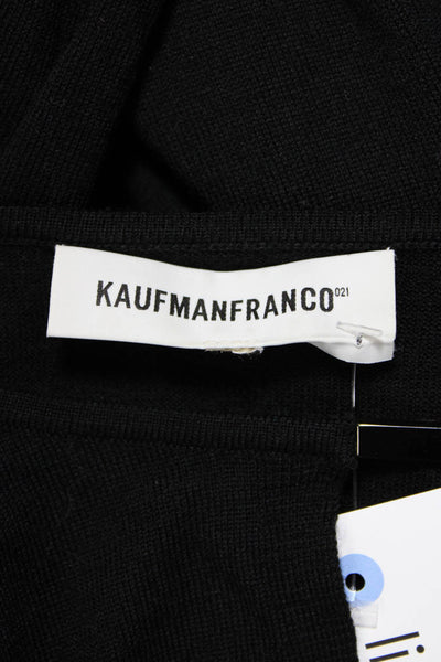 KaufmanFranco Womens Merino Wool Knit Cut Out Long Sleeve Top Black SIze M