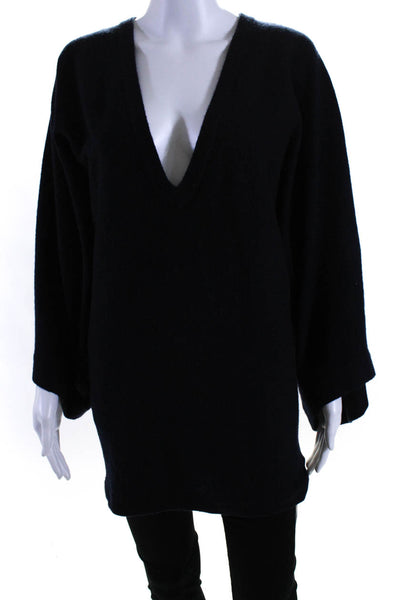 Elizabeth and James Womens Cashmere V Neck Sweater Navy Blue Size Extra Small