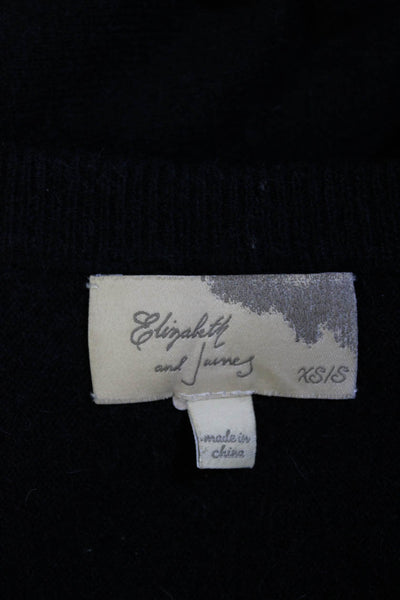 Elizabeth and James Womens Cashmere V Neck Sweater Navy Blue Size Extra Small