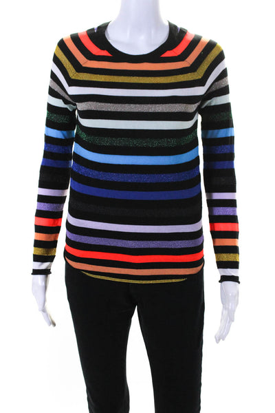 Replica Los Angeles Womens Striped Crew Neck Sweater Multi Colored Size Medium