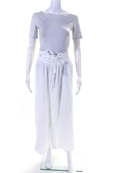 Joie Womens Cotton Gauze Casual Button Down Unlined Maxi Skirt White Size XL