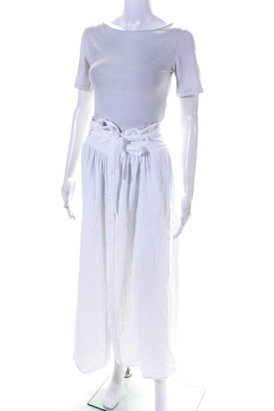 Joie Womens Cotton Gauze Casual Button Down Unlined Maxi Skirt White Size XL