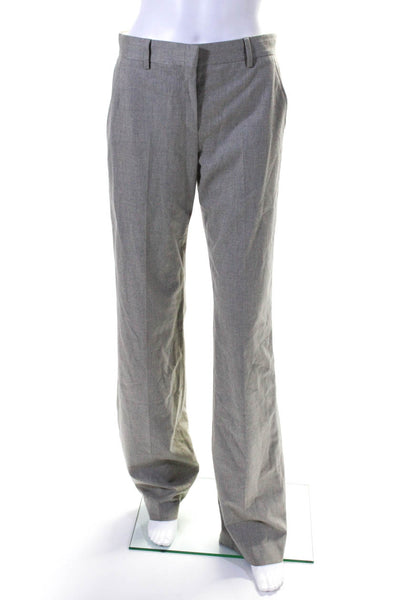 Calvin Klein Womens High-Rise Pleated Front Flared Dress Trousers Gray Size 4