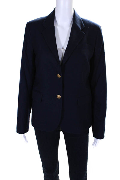 J Crew Womens Lined Single Breasted Notched Lapel Blazer Navy Size 8