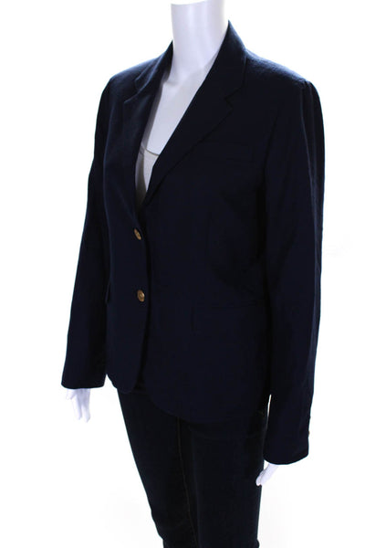 J Crew Womens Lined Single Breasted Notched Lapel Blazer Navy Size 8