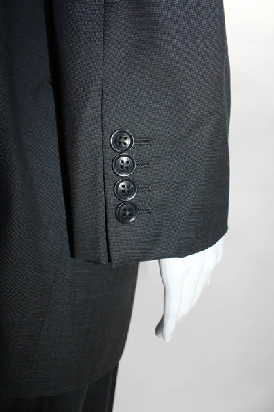 Armani Mens Two Button Notched Lapel Two Piece Suit Satin Lined Black Size XL