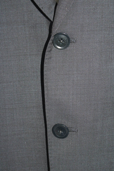 Armani Mens Two Button Notched Lapel Two Piece Suit Satin Lined Black Size XL