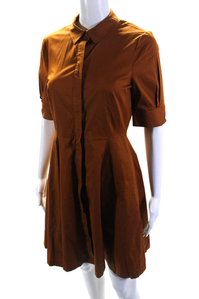 L.K. Bennett Womens Collared Darted Buttoned Fit & Flare Midi Dress Brown Size 4