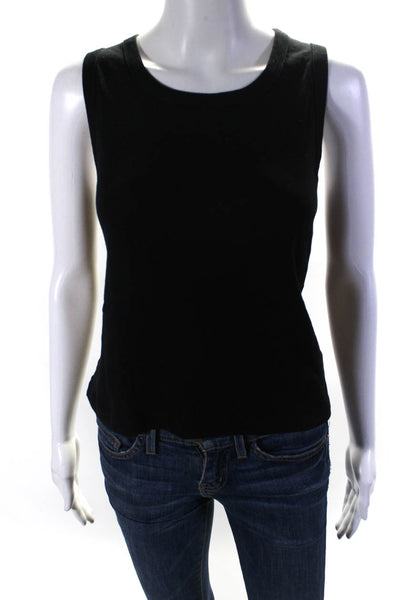 The Row Womens Cotton Jersey Knit Scoop Neck Tank Top T-Shirt Black Size L