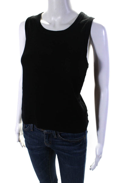 The Row Womens Cotton Jersey Knit Scoop Neck Tank Top T-Shirt Black Size L