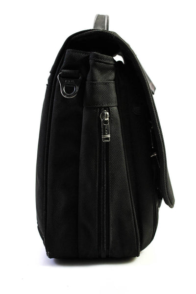 Tumi Canvas Woven Multi-Pocket Adjustable Strap Messenger Shoulder Bag Black