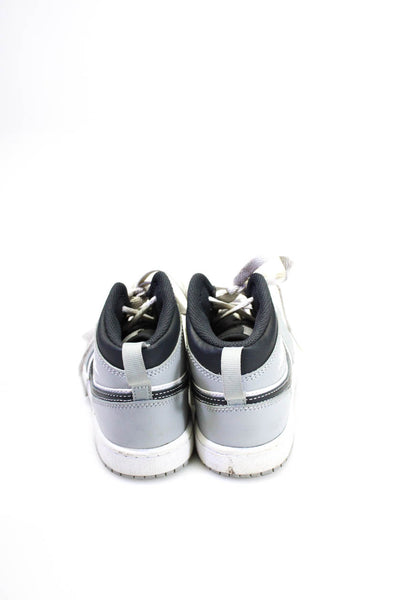Air Jordan Nike Boys Leather Colorblock High Top Lace Up Sneakers Gray Size 2Y