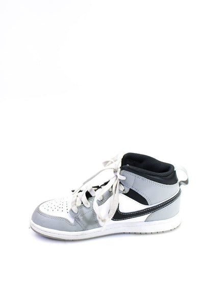 Air Jordan Nike Boys Leather Colorblock High Top Lace Up Sneakers Gray Size 2Y