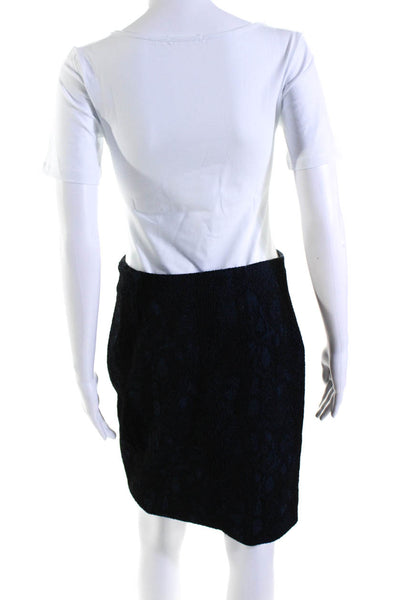 Yigal Azrouel Women's Exposed Zip Lined Mini A-Line Skirt Blue Black Size 6