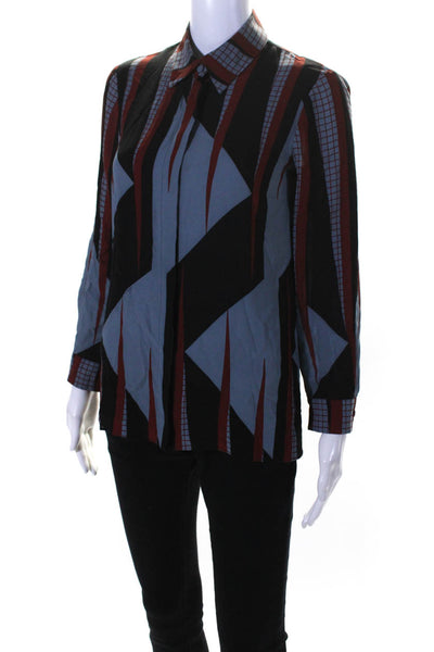 Gucci Women's Long Sleeves Button Down Silk Sheer Blouse Multicolor Size 40