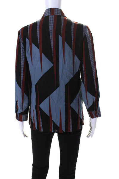 Gucci Women's Long Sleeves Button Down Silk Sheer Blouse Multicolor Size 40