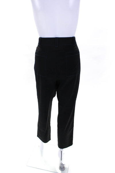 Proenza Schouler Womens High Rise Slim Leg Dress Pants Black Wool Size 8