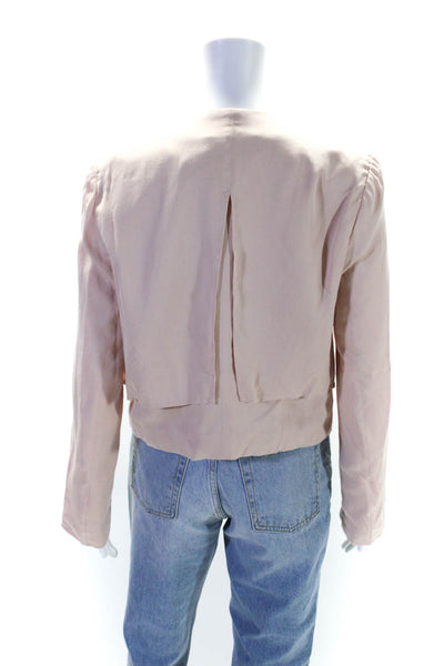 BCBGMAXAZRIA Women's Long Sleeves Open Front Jacket Light Pink Size M