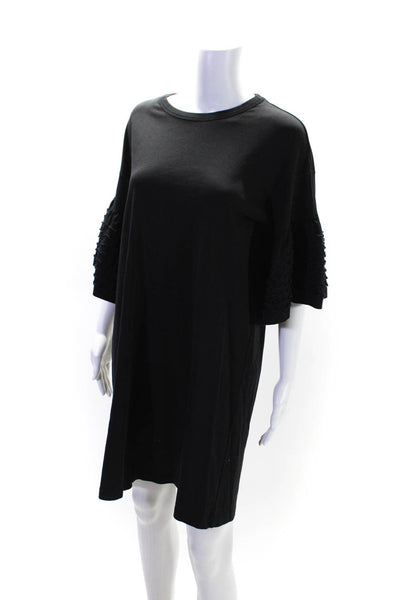 See by Chloe Women's Short Sleeves A-Line T-Shirt Midi Dress Black Size XL