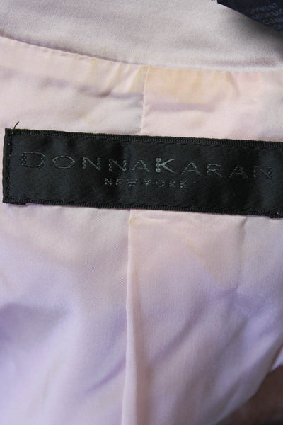 Donna Karan Womens Lined Satin Button Down Jacket Pink Size 12