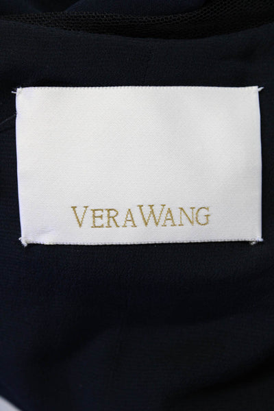 Vera Wang Womens Square Neck Sleeveless Back Cowl Pencil Dress Navy Size 12