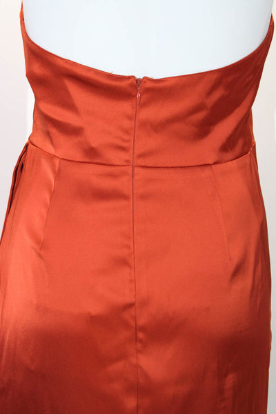 House of Harlow 1960 Women's Halter Neck Cinch Mini Dress Burnt Orange Size 2