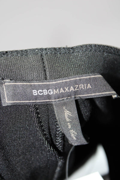 BCBGMAXAZRIA Womens Faux Leather Coated Ankle Leggings Black Size XS