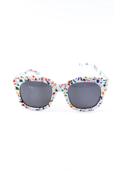 Stella McCartney Womens Confetti Print Sunglasses White Multi Colored