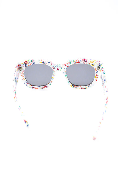 Stella McCartney Womens Confetti Print Sunglasses White Multi Colored