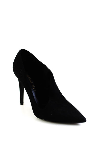 Tamara Mellon Womens Pointed Toe Stiletto Booties Pumps Black Suede Size 37 7