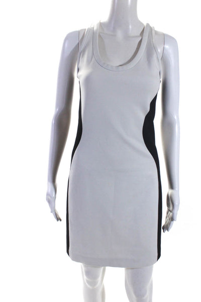 Rebecca Minkoff Womens Color Block Ponte Sheath Dress White Black Size 4