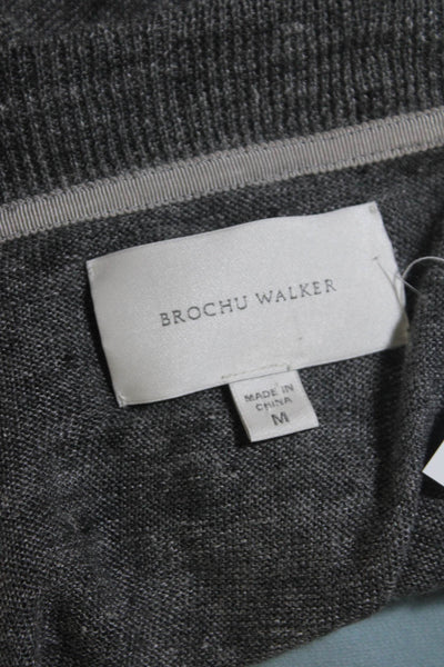 Brochu Walker Womens Button Down Cardigan Sweater Wool Gray Size Medium