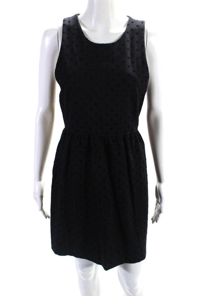 J Crew Womens Velvet Polka Dot Ponte Sleeveless Sheath Dress Indigo Size Medium