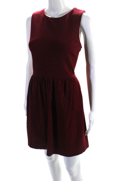 J Crew Womens Crew Neck Knit Sleeveless Sheath Dress Red Size Medium