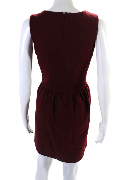 J Crew Womens Crew Neck Knit Sleeveless Sheath Dress Red Size Medium