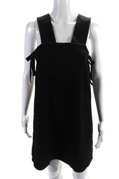 Madewell Womens Square Neck Boucle Sleeveless Shift Dress Black Size Medium