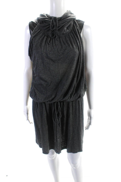 Robert Rodriguez Womens Hooded Drawstring Waist Sleeveless Dress Gray Size S