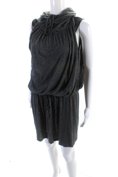 Robert Rodriguez Womens Hooded Drawstring Waist Sleeveless Dress Gray Size S