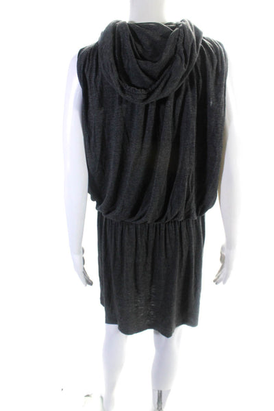 Robert Rodriguez Womens Hooded Drawstring Waist Sleeveless Dress Gray Size S