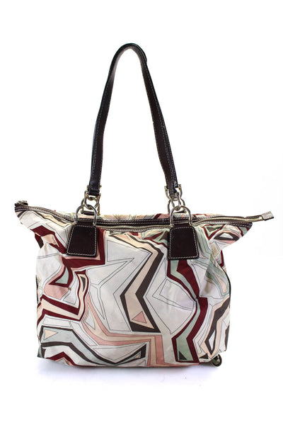 Emilio Pucci Abstract Print Double Handle Shopper Shoulder Handbag Multicolor