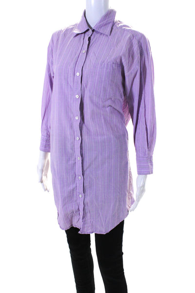 Elizabeth and James Women's Long Sleeves Button Down Cotton Tunic Stripe Size XS