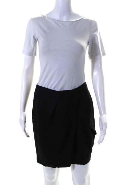 Trina Turk Women's Zip Closure A-Line Mini Lined Skirt Black Size 4