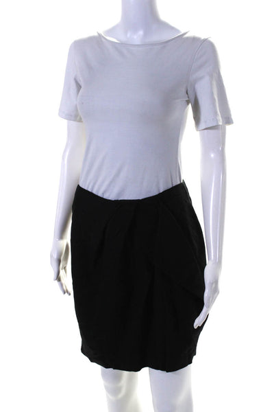 Trina Turk Women's Zip Closure A-Line Mini Lined Skirt Black Size 4