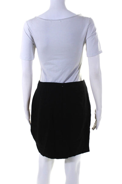 Trina Turk Women's Zip Closure A-Line Mini Lined Skirt Black Size 4